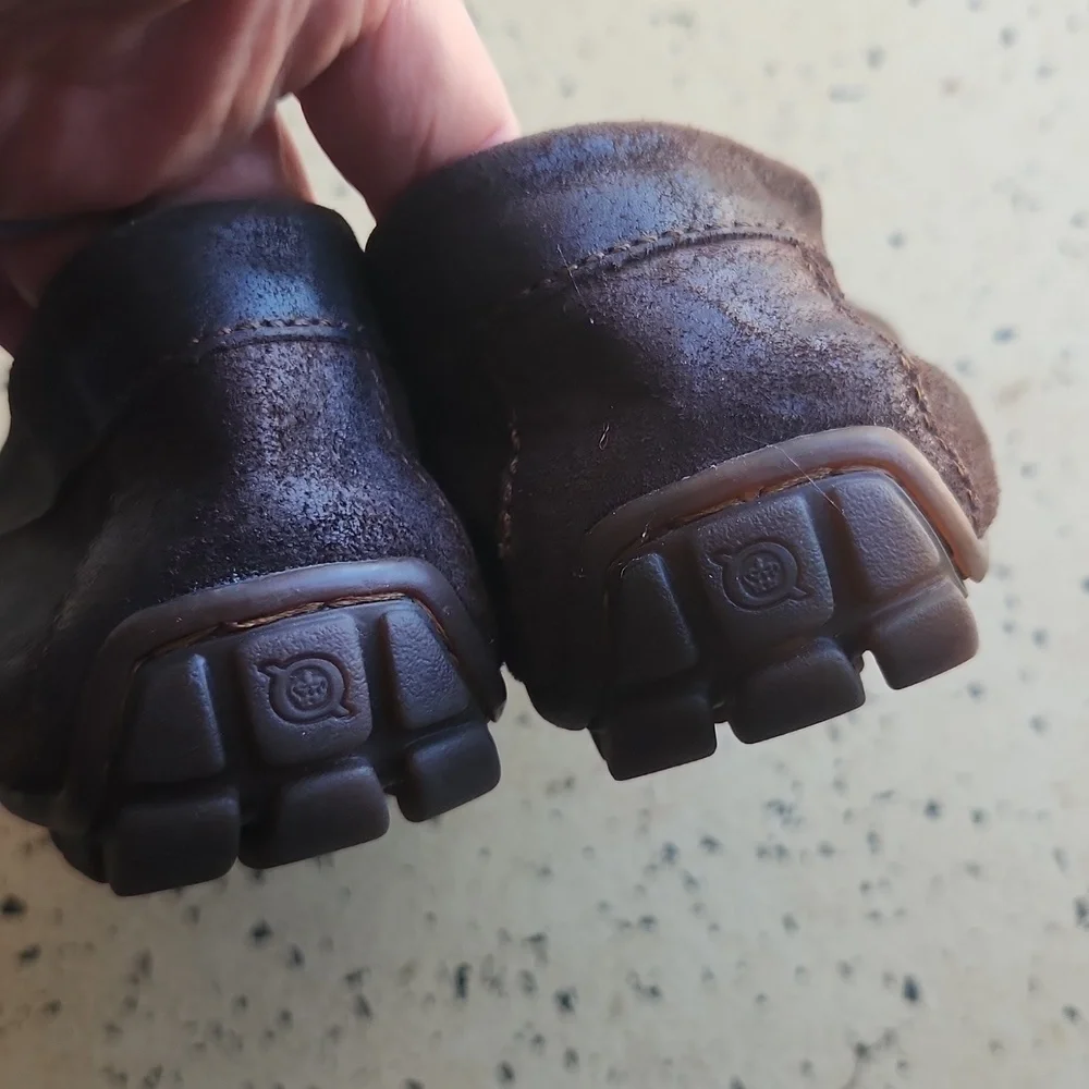 Born driving mocs men's size 10 chocolate brown leather EUC